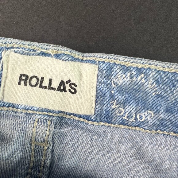 Rolla's Jean Women's 25x26* Dusters Boot Cut Light Blue Distressed Denim Tag 25 - Picture 6 of 16
